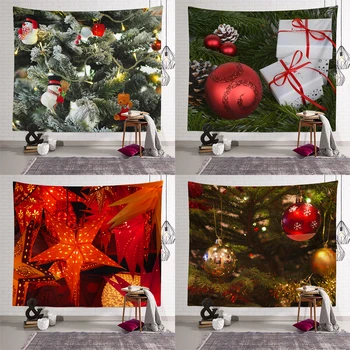 Pritaikoma Kalėdų Medžio Apdaila Dovana Spausdinimo Modelis Gobelenas Kambarį Miegamojo Sienos Fone Medžiaga 