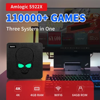 Beelink GT Karalius Amlogic S922X Retro Žaidimų Konsolės Tris Sistema Viename Video Žaidime Žaidėjas 110000+Žaidimai PSP/PS1/SSN64/MAME WIFI6