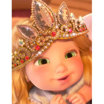 Kūdikių Ilgi Plaukai Princesė Deimantas Dažymas Disney Anime Diamond Siuvinėjimo Animacinių Filmų Portretas Kvadratiniu / Apvalus Gręžimo Namų Dekoro
