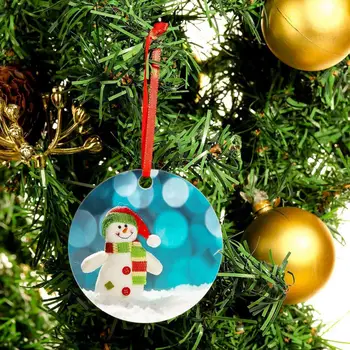Atsparus įbrėžimams, Sublimacijos Pakabučiai Urmu Sublimacijos Kalėdų Ornamentu Ruošiniai 10 Apvalios Formos Kalėdų Medžio Kabantys Šilumos