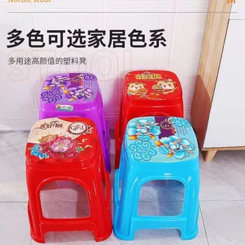 0656 Jixiang Ruyi nauja raudona plastiko pietų stalo, kėdžių, buitinės sutirštės virti gumos anti-rudenį plastiko kėdė