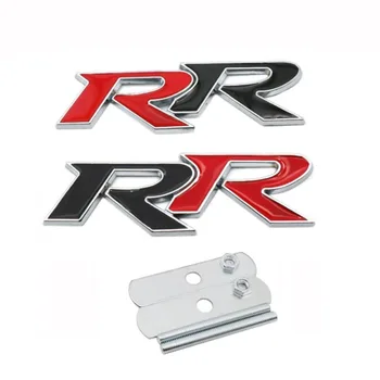 Metalo RR Logotipas Automobilio Priekinės Grotelės Emblema Honda Civic Miesto Odyssey Vezel CRV Accord Kėbulo Ženklelis Išoriniai Priedai