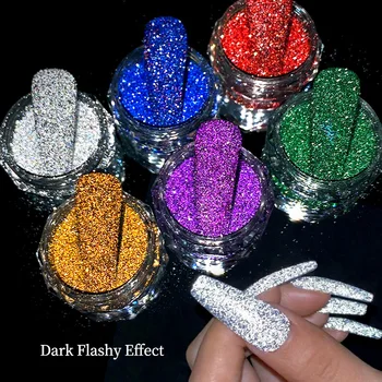 3D Poliravimo Dribsnių Nagų Stiprinimo Atspindintis Skaldytų Blizgučiai Deimantų Milteliai Bounce Milteliai Stiklo Mikro Deimantų Kristalų Dulkių