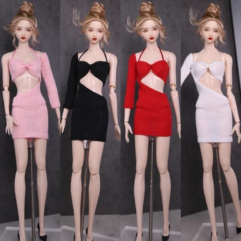 Naujo dizaino drabužių set / long sleeve dress + top / 30cm lėlės drabužiai tiktų aprangą 1/6 Xinyi FR ST blythe Barbie Lėlės