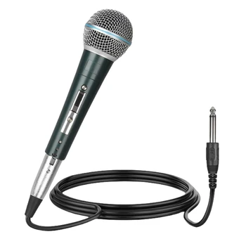 6.5 mm Kištuku Nešiojamą Laidinis Mikrofonas Dinaminis Garso Korta Live Transliacijos Prietaisas Namų Karaoke Etape Garso Stiprintuvas Maišytuvas 3.5 mm