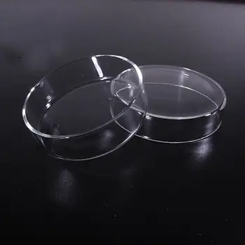 100mm Borosilikatinio stiklo Petri kultūros patiekalas Chemijos Laboratorijoje, Bakterijų, Mielių