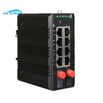 Pavyko Din Bėgelio 8 Port Gigabit Ethernet + 2-Port 1000Base-FX (SFP), Pramonės Jungiklis su RSTP