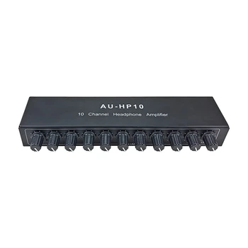 AU-HP10 10 Kanalų Stereo Ausinių Stiprintuvas Audio 1Input 10 Produkcija Preamplifier Nepriklausomos Kontrolės NJM4556A DC12-24V