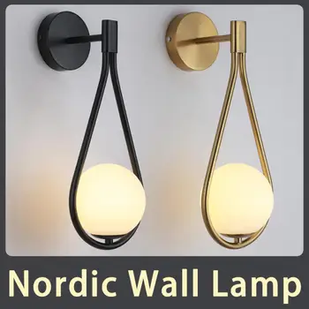 Šiaurės Asmenybės Kūrybos Kambarį Metalo Sienos Lempos Mados Modernus Minimalistinis Modelis Naktiniai Stiklo Siena Lempos Miegamasis