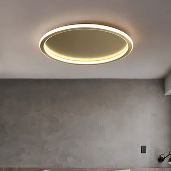 Modernus Minimalistinis Prabangus Miegamasis Studijų Lubų Šviesos diodų (LED) Trijų Spalvų Visus Vario Aukštos Kokybės Ultra-plonas Apvalus Įrašas Stalo Lempa