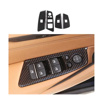 Automobilio Lango Jungiklis Pakėlimo Mygtukas Rėmo Dangtis Apdaila BMW 5 Serijos G30 2018-2021 Priedai ABS Anglies Pluošto ,Stiliaus