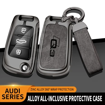 Cinko lydinys automobilio raktas atveju apsaugos atveju tinka Audi Q3 2012 m. 2013 m. 2016 M. A4 A6 nuotolinio valdymo apsaugos atveju priedai