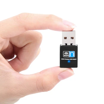 Belaidė Mini USB Wifi Adapteris 300/150Mbps 7603/8188 Chip USB2.0 Imtuvas Dongle Tinklo Plokštė Nešiojamas 