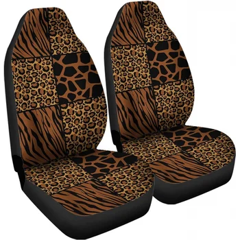 Ruda, Leopardas spausdinimui Automobilių Sėdynių užvalkalai 2 Priekiniai Kibirą Sėdynės Raštas Auto Aksesuarai, Dekoro Universalus Tinka Automobilių Sunkvežimis