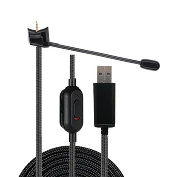 Nailono Tinklelio USB 2,5 mm Ausinių Kabelį Bumas Mikrofono Kabelis QC35 QC35II Ausines Aiškus Garsas Laido 2meter