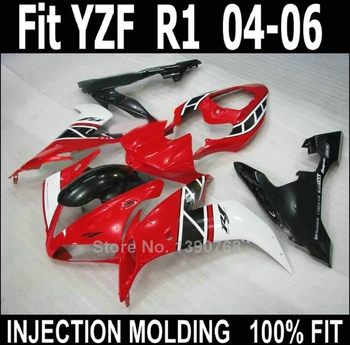 Aukštos kokybės ABS purvasargiai už Yamaha liejimo YZF R1 2004 2005 2006 raudona balta juoda lauktuvės rinkinys YZFR1 04 05 06 NV50