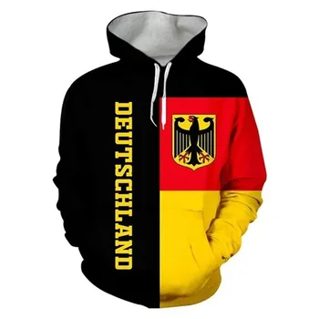 Naujausia vokietijos Vėliava Grafinis Hoodies Vyrų Drabužiai 3D Spausdinimo Bundesadler Emblema Gobtuvu Palaidinės Mados ilgomis Rankovėmis Puloveriai