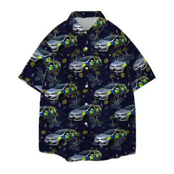 Jumeast Tarptautinės Policijos Dieną Automobilio Vyrų Havajų Marškinėliai Palmių Grafikos 