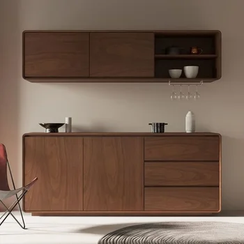 Modernus minimalistinis kambarį, švediškas stalas, Šiaurės poliarinio kūno laikymo spintos, prieangis kabinetas, riešuto spalva saugojimo arbata