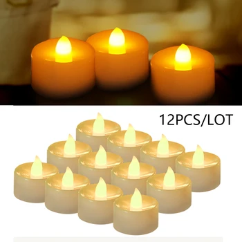 48X Elektros Žvakė Arbata Šviesos Šiltai Balta LED Mirgėjimas Tealight Romantika Naktį Žvakių Šviesoje Namuose Bedrrom Šalis Vestuvių šventė