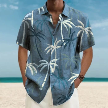 Havajų Marškinėliai Vyrams trumpomis Rankovėmis Viršūnes Naujas Kokoso Treeo Grafikos 3d Marškinėliai Mados Streetwear 5XL Vasaros Drabužių Vyrų Palaidinė