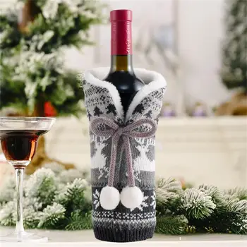 Kalėdinis Vyno Butelis Padengti Vyno Butelis Suknelė-iki Švenčių Vyno Butelis Apima Santa Claus Sniego Dizaino Kalėdinis Namų Dekoras