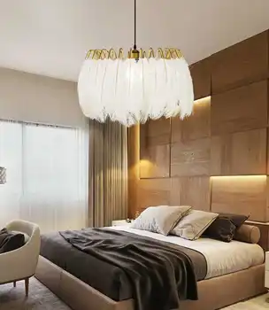 Modernus Nordic Plunksnų Lempos Plunksnų Liustra Apšvietimo Loft LED Šviestuvai Gyvenimo Kambario, Miegamasis Patalpų Apšvietimas Šviestuvai