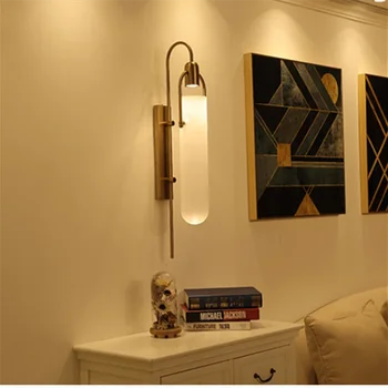 Modernaus dizaino sieninis šviesos kambarį Baras Restoranas, Miegamojo, Virtuvės, lovos pusėje žibinto Stiklas LED Black Šiaurės Auksas Sienos Šviesos