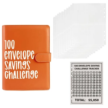 1Set 100 Paketas Iššūkis Rišiklio Lengvas Ir Įdomus Būdas Išgelbėti 5,050 Taupymo Problemas Biudžeto Knygos Rišiklio +grynųjų Pinigų Paketas