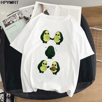 Hipster Avokado Veganų Marškinėliai Moterims Harajuku Kawaii Trumpas Rankovės O-kaklo T-shirt 90s korėjos Stiliaus Marškinėlius Mados drabužių Viršų