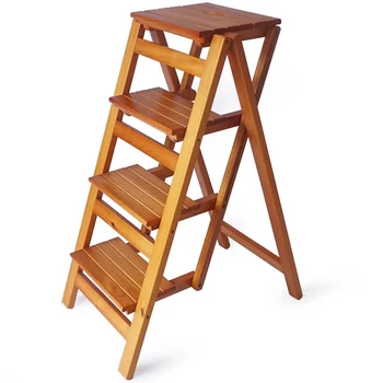 Stogo Virtuvės Lankstymo Laiptai Žingsnis Kėdės, Medinės Platformos Daugiafunkcį Quick Step Kopėčios Patalpų Juoda Escalera Namų Baldai