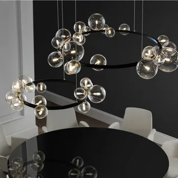 Molekulės šviestuvo LED Modernus Minimalistinio blizgesio nordic už Miegamasis, Gyvenamasis Kambarys, Valgomasis, Virtuvė, Stiklo Kamuolys Žiedo Ratą liustra