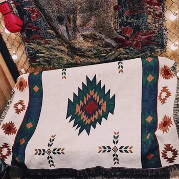 Aggcual Geometrinis Bohemijos mesti antklodę už sofos Genčių etninės antklodė padengti Lovatiesė ant lovos prabanga Sofa rankšluosčių, siuvinėjimas kilimas
