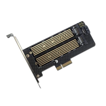 M. 2 Nvme NGFF SSD Į PCIE X4 X8 X16 Card Lizdas SATA Dual Disk Adapteris Plėtros Kortelę Palaiko Mkey Bkey Laidų Xpansion Kortelės