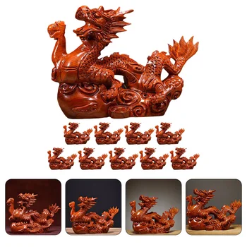 Mediniai Kinijos Fengshui Drakono Figūrėlė Statula Mini Metus Drakonas Dovana Kinų Zodiako Dragon Figūrėlės Medienos Ranka Raižyti