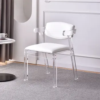 Šiaurės Lauko Moderni Valgomojo Kėdė Ergonomiškas Balta Akrilo Plastiko Kėdės, Biuro Mobiliųjų Telefonų Muebles Cocina De Restoranas Baldai